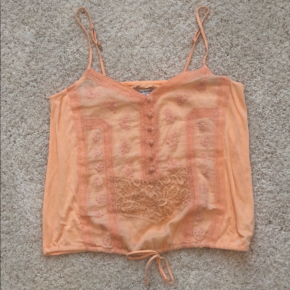 Peach American Eagle Crop Top